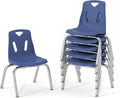 Berries Jonti-Craft 8148JC6003 Stacking Chairs with Chrome-Plated Legs, 18" Height, Blue, Pack of 6
