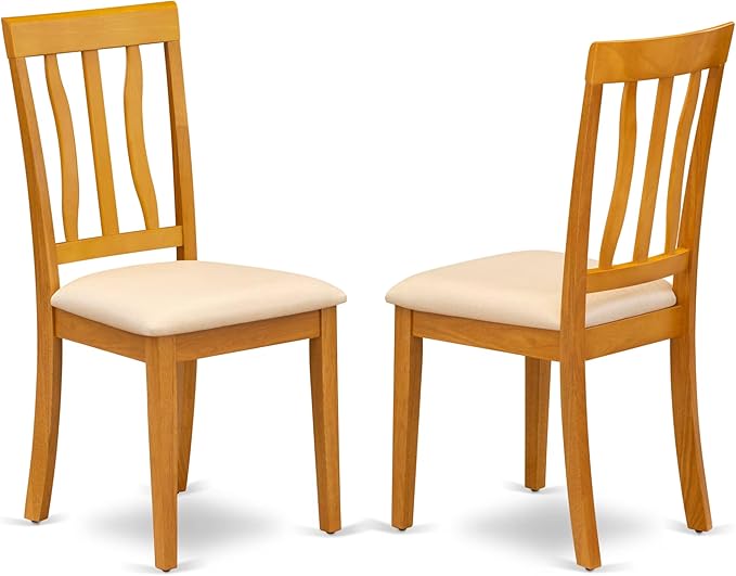 East West Furniture VAAN5-OAK-C 5 Piece Dining Table Set for 4 Includes an Oval Kitchen Table with Butterfly Leaf and 4 Linen Fabric Kitchen Dining Chairs, 40x76 Inch, Oak