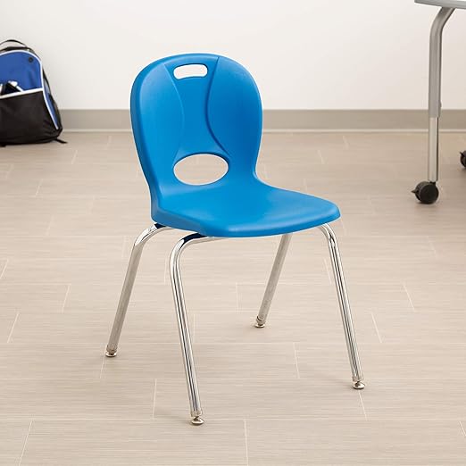 Learniture Structure Series Stacking School Chairs with Contoured Seats, Heavy-Duty Plastic Stacking Classroom Chairs, 18"H, Set of 4
