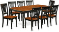 East West Furniture DOPL9-BCH-W 9 Piece Dining Room Table Set Includes a Rectangle Wooden Table with Butterfly Leaf and 8 Kitchen Dining Chairs, 42x78 Inch, Black & Cherry