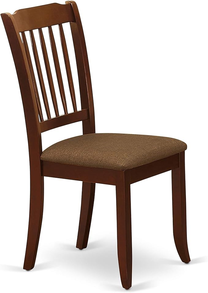 East West Furniture MZDA3-MAH-C 3 Piece Kitchen Table Set for Small Spaces Contains a Rectangle Dining Table with Dropleaf and 2 Linen Fabric Upholstered Chairs, 36x54 Inch, Mahogany