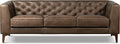 POLY & BARK Essex Leather Couch - 89-Inch Sofa with Tufted Back - Full-Grain Leather Sofa for Living Room with Feather-Down Topper - Living Room Couch - Vintage Italian Leather in Cocoa Brown