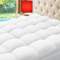 ELEMUSE Full Cooling Bamboo Viscose Mattress Topper for Back Pain, Extra Thick Mattress Pad Cover, Plush Soft Pillowtop with Elastic Deep Pocket, Overfilled Down Alternative Filling
