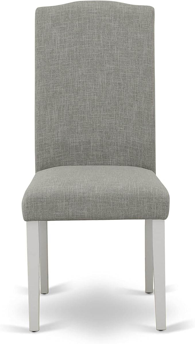 East West Furniture X097EN206-7 7 Piece Dining Room Table Set Consist of a Rectangle Kitchen Table with X-Legs and 6 Dark Shitake Linen Fabric Parson Dining Chairs, 40x72 Inch, Multi-Color