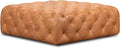 POLY & BARK Turin Ottoman in Full-Grain Pure-Aniline Dyed Italian Tanned Leather in Cognac Tan