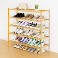 Smiry Shoe Rack, 5 Tier Long Bamboo Shoe Organizer, Stackable Free Standing Wooden Shoe Storage Shelf for Closet, Entryway, Front Door Entrance, Natural