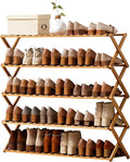 Choclaif Free Standing Shoe Racks for Closet, Shoe Shelf Bamboo Shoe Rack for Bedroom, Entryway Hallway Closet Living Room Organizer（5 Tier）