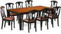 East West Furniture LGKE9-BCH-LC 9 Piece Dining Set Includes a Rectangle Dining Room Table with Butterfly Leaf and 8 Faux Leather Upholstered Kitchen Chairs, 42x84 Inch, Black & Cherry