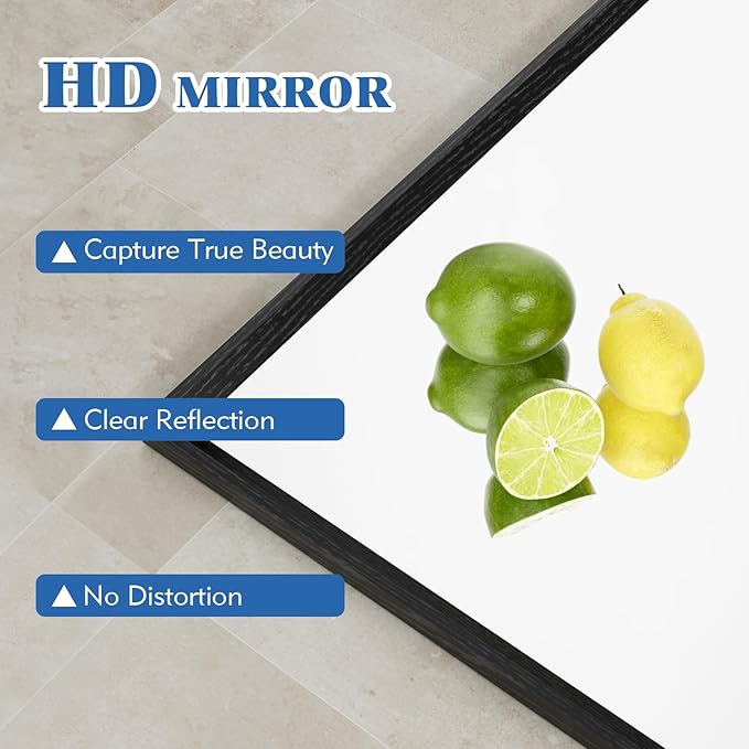 Rectangle Bathroom Mirror 60x36 Inch, Matte Black Framed, 4MM Tempered Glass, Anti-Rust, Wall-Mount Vanity Mirror for Bathroom & Bedroom, Hangs Horizontally or Vertically