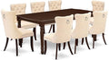 East West Furniture DODA9-MAH-32 9 Piece Dining Table Set Contains a Rectangle Kitchen Table with Butterfly Leaf and 8 Polyester Fabric Padded Chairs, 42x78 Inch, Mahogany