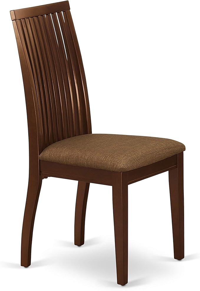 East West Furniture CAIP6-MAH-C 6 Piece Modern Dining Table Set Contains a Rectangle Wooden Table and 4 Linen Fabric Upholstered Chairs with a Bench, 36x60 Inch, Mahogany