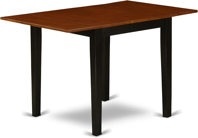 East West Furniture NDAV3-BCH-W 3 Piece Dining Set Contains a Rectangle Dining Room Table with Dropleaf and 2 Kitchen Chairs, 30x48 Inch, Black & Cherry
