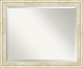 Amanti Art White Bathroom Mirror for Over Sink, 27x33 Country White Wash Rectangle Vanity Mirror, Large Rustic Farmhouse Wood Frame, Hangs Horizonally and Vertically, Bathroom Wall Decor, Beveled Edge
