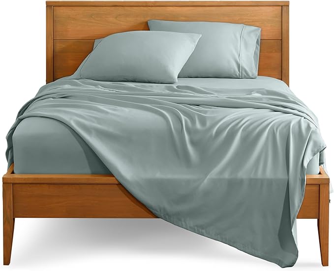 Bare Home Full XL Sheet Set - Luxury 1800 Ultra-Soft Microfiber Full Extra Long Bed Sheets - Double Brushed - Deep Pockets - Easy Fit - 4 Piece Set - Bedding Sheets & Pillowcases (Full XL, Sea Spray)