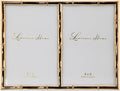 Lawrence Frames 4x6 Double Gold Metal Picture Frame with Bamboo Design