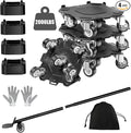 Upgraded Furniture Dolly Movers 5 Wheel Heavy Duty 3000LBS Capacity Carbon Steel Panel 360° Rotating Casters Furniture Slider for Sofa Refrigerator Piano (Black, 6in)