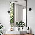 Matte Black Mirror, 22x30 Inch Aluminum Framed Rectangle Mirror, Anti-Rust, Tempered Glass, Square Corner Wall Mirror for Over Sink, Vanity, Bedroom, Entryway, Horizontal/Vertical