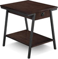 Leick Home 11407 Empiria One Drawer Side Table, Walnut and Foundry Bronze