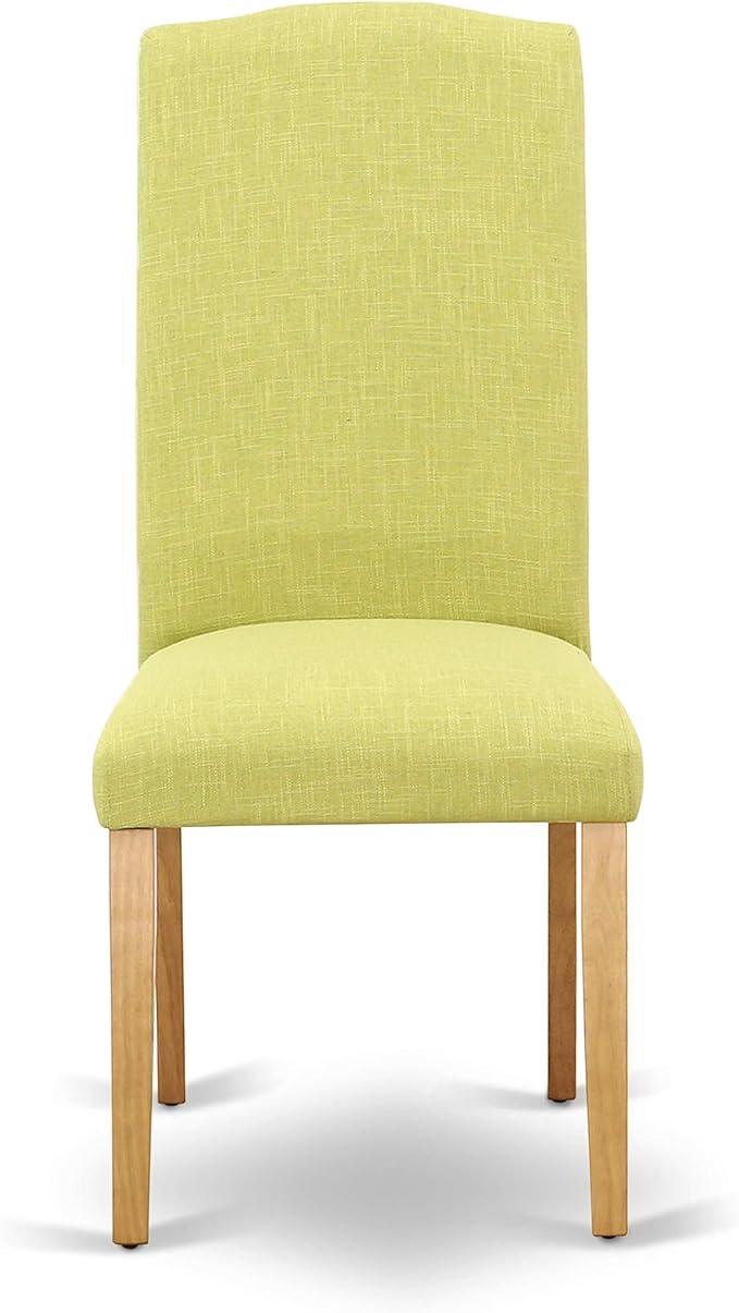 East West Furniture OXEN3-OAK-07 3 Piece Dining Table Set for Small Spaces Contains a Square Dining Room Table and 2 Limelight Linen Fabric Parsons Chairs, 36x36 Inch, Oak
