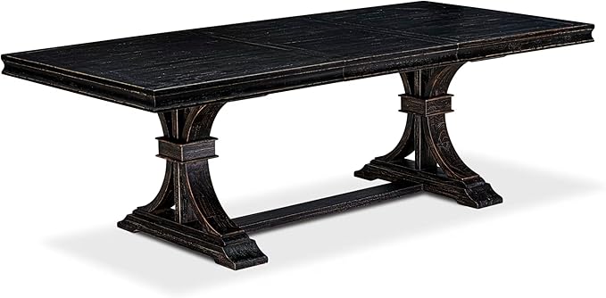 LET-SBB-TP - a Mid-Century Dining Table with Removable Rectangular Tabletop – Sand Blasting Black
