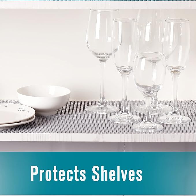 Shelf and Drawer Liner, Non-Adhesive Non Slip and Grip Durable Clean Pad Full Size 17.7 Inches x 20 Feet for Drawers, Shelves, Cabinets, Storage, Kitchen, Desks, Kitchenware, Tableware, Beige