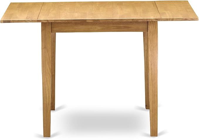 East West Furniture NDBO3-OAK-W 3 Piece Dining Room Table Set Contains a Rectangle Dining Table with Dropleaf and 2 Wood Seat Chairs, 30x48 Inch, Oak