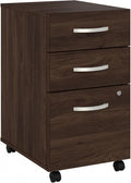 Bush Business Furniture Studio C 3 Drawer Mobile File Cabinet in Black Walnut