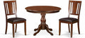 East West Furniture HBDU3-MAH-C 3 Piece Dining Set Contains a Round Dining Room Table with Pedestal and 2 Linen Fabric Upholstered Kitchen Chairs, 42x42 Inch, Mahogany