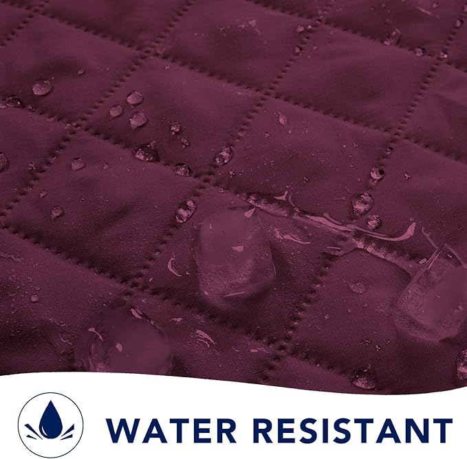 PureFit Reversible Sofa Couch Cover Water Resistant Couch Covers for 3 Cushion, Washable Furniture Cover with Non-Slip Foam and Adjustable Strap for Dogs, Pets (Sofa, Wine/Beige)