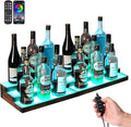2 Pack 16 Inch LED Lighted Liquor Bottle Display Shelf, 3 Tier LED Bar Shelves, RGB Acrylic Bar Shelf with RF & App Control, 7 Colors, Music Sync& 1-4H Timming, Wine Rack Stand for Bar, KTV, Party