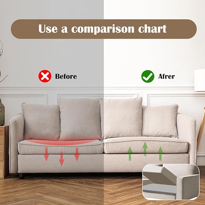 3 Pcs Couch Cushion Support for Sagging Cushion 20" x 20" 40D High Density Cushion Support Board Replacement Gray Sofa Cushion Support