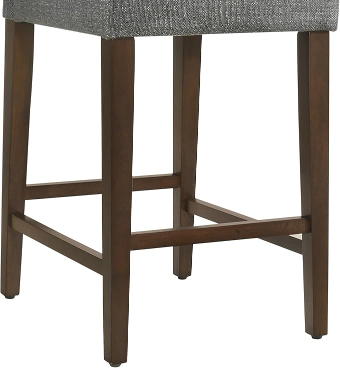 CHITA Counter Height Bar Stools Set of 3, 27" H Seat Height Upholstered Barstools, Fabric in Fog Grey