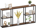 WOHOMO Console Table,3-Tier Small Entryway Tables,Narrow Sofa Table for Hallway,Rustic Brown(63 inch)