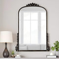 SHYFOY Antique Wall Mirror, Vintage Mirrors for Wall Decor, Baroque Decorative Mirror for Living Room Entryway Powder Room, Traditional Elegant Ornate Mirror, 31.5'" X 23.6'' Black-Gold