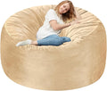 Homguava 6FT Bean Bag Chair Giant BeanBag with Memory Foam Filled, Large Bean Bag Chairs for Adults, Adult Bean Bag Chair with Dutch Velvet Cover for Living Room Bedroom-Khaki
