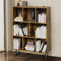 Bookshelf, 3-Tier 8 Cube Open Wooden Book Shelf with Legs, Floor Standing Office Bookcase, Wooden Bookcase for Office Furniture, Cubby Storage Organizer for Living Room/Bedroom