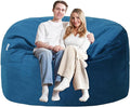 5FT Bean Bag Chair with Ultra Soft Velvet Cover Bean Bag Sofa with Memory Foam Bean Bag Chairs with Large Size Lazy Sofa for Dorm Office Living Room Bedroom Blue 5'