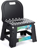 ACSTEP Folding Kids Step Stool with Back Support for Kids,9" Plastic Kids Chair for Outdoor or Indoor Kitchen Step Stools and Bathroom Stool for Toddlers Boys Girls
