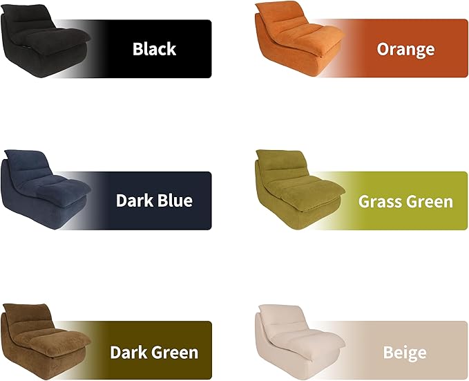 Bean Bag Chair - Memory Foam Bean Bag Chair for Adults, Comfy High-Resilience Single Sofa, Small Space Floor Chair, Chaise Lounge for Living Room, Bedroom (Dark Blue, Cushions)