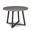 Signature Design by Ashley Centiar Mid Century Round Dining Room Table with Metal Legs, Gray & Black