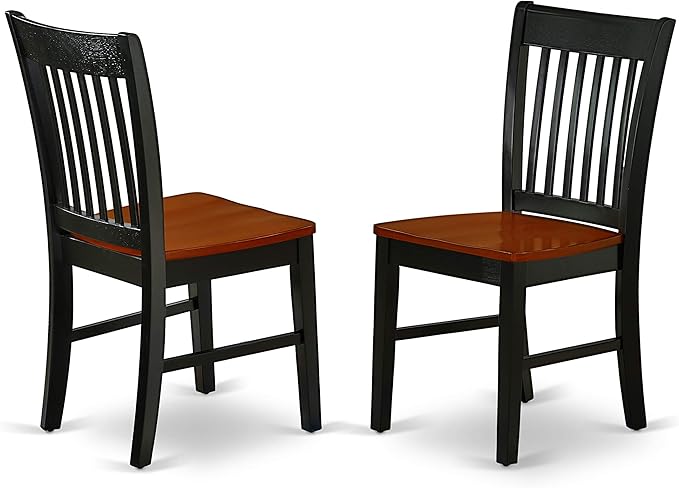 East West Furniture QUNO5-BCH-W 5 Piece Kitchen Table & Chairs Set Includes a Rectangle Dining Table with Butterfly Leaf and 4 Dining Room Chairs, 40x78 Inch, Black & Cherry