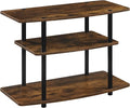 Convenience Concepts Designs2Go No Tools 3-Tier TV Stand 31.5" - Entertainment Center for TVs up to 37 Inches, Modern TV Console with Shelves for Living Room, Family Room, Barnwood/Black