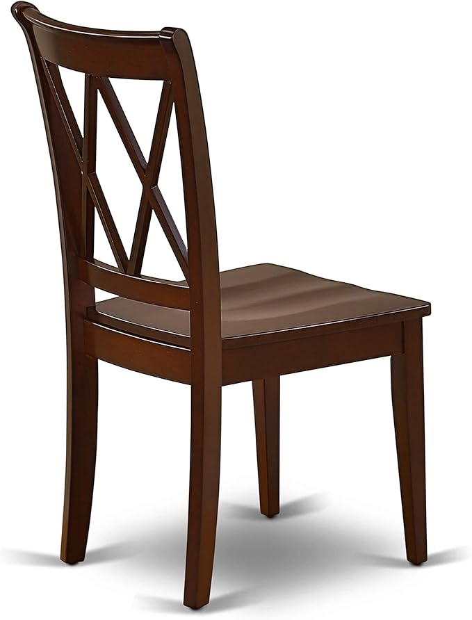 East West Furniture HBCL3-MAH-W 3 Piece Dinette Set for Small Spaces Contains a Round Dining Table with Pedestal and 2 Dining Chairs, 42x42 Inch, Mahogany