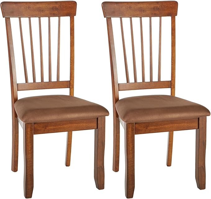 Signature Design by Ashley D199-01 Berringer 18" Rustic Dining Chair with Cushions, 2 Count, Light Brown