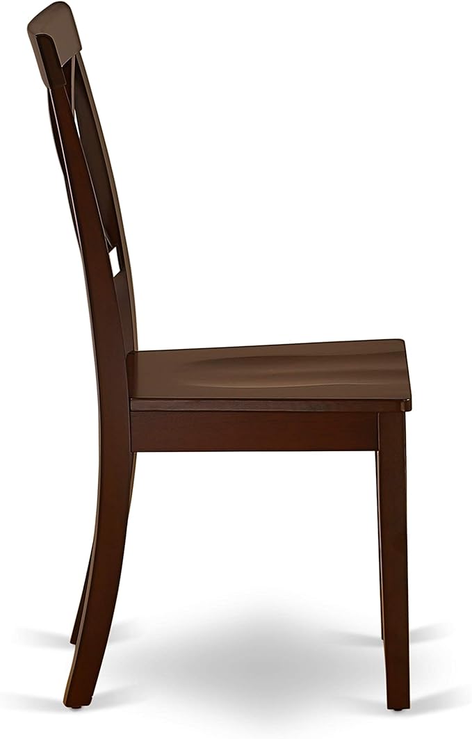 East West Furniture NDBO3-MAH-W 3 Piece Dining Set Contains a Rectangle Dining Room Table with Dropleaf and 2 Wood Seat Chairs, 30x48 Inch, Mahogany