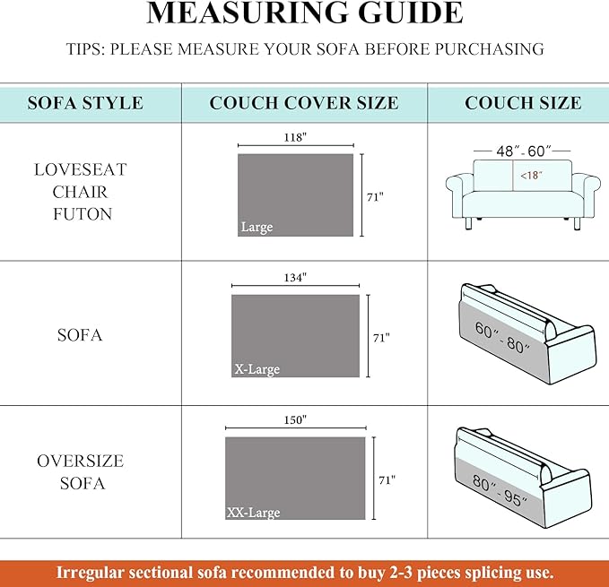 STACYPIK Waterproof White Sofa Cover, Anti-Scratch Pet Sofa Cover for 3 Cushion Couch, Washable Furniture Protector, Loveseat Slipcover for Sectional, Multi-use Couch Cover for L-Shaped-71X134IN