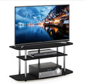 Furinno Frans Turn-N-Tube TV Stand for TV Size up to 43 Inch, 3-Tier, Black Oak