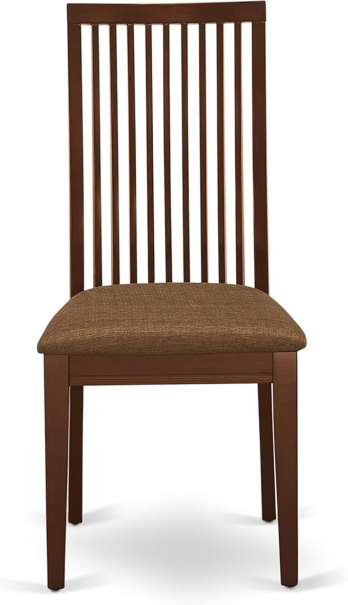 East West Furniture CAIP5-MAH-C 5 Piece Kitchen Table & Chairs Set Includes a Rectangle Dining Table and 4 Linen Fabric Dining Room Chairs, 36x60 Inch, Mahogany