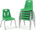 Berries Jonti-Craft 8146JC6119 Stacking Chairs with Chrome-Plated Legs, 16" Height, Green, Pack of 6