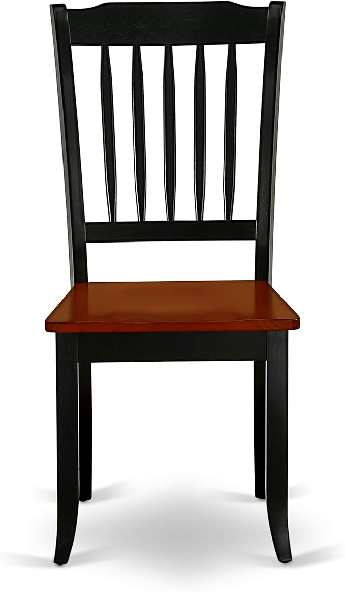 East West Furniture MZDA3-BCH-W 3 Piece Dinette Set for Small Spaces Contains a Rectangle Dining Table with Dropleaf and 2 Kitchen Dining Chairs, 36x54 Inch, Black & Cherry